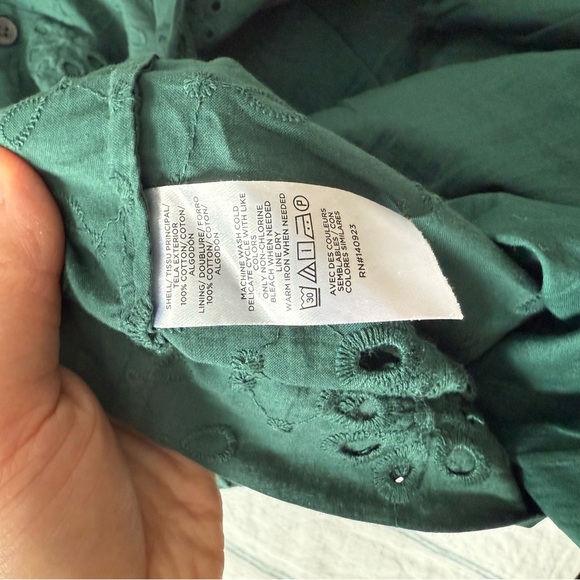 Loft Green Eyelet pocket Shirt Dress size 0 - Picture 8 of 8
